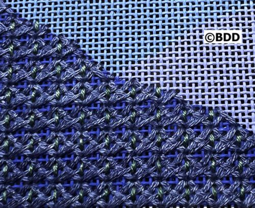 A close up of the fabric for a hat